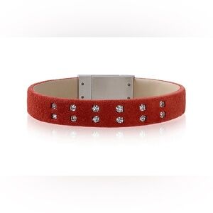 Velvet Leather Crystal Bracelet